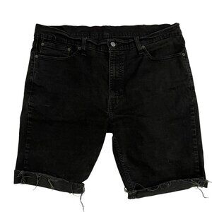 Levis 511 Shorts Womens 38  x 9  Black Demin Raw High Waisted Hem Bermuda Shorts